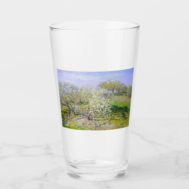 Apple Trees in Bloom (by Claude Monet) Glass (Front)