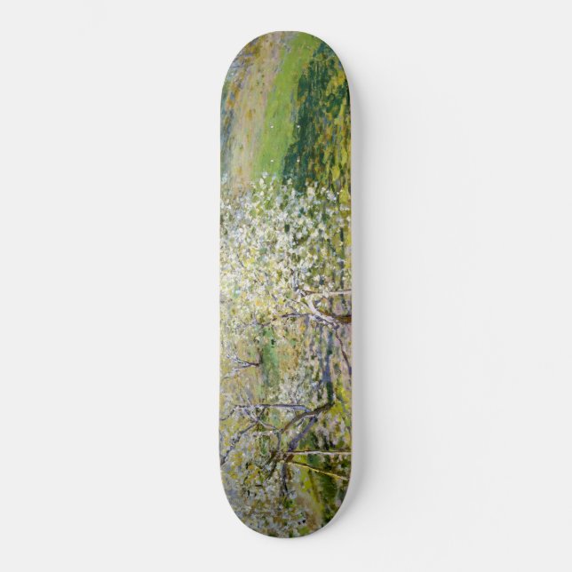Apple Trees in Bloom (by Claude Monet) Skateboard (Front)