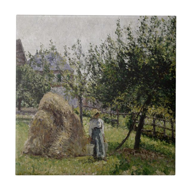 Apple Trees in Eragny | Sunny Morning Ceramic Tile (Front)