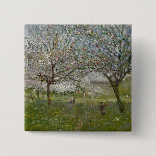 Apple Trees in Flower 15 Cm Square Badge