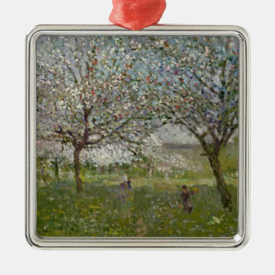 Apple Trees in Flower Metal Ornament