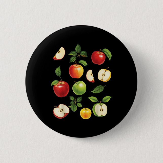 Apple Varieties Different Kinds Apple Picker Harve 6 Cm Round Badge (Front)