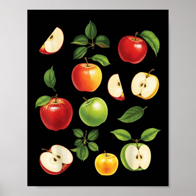 Apple Varieties Different Kinds Apple Picker Harve Poster (Front)