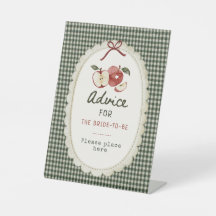 Apple vintage gingham advice for the bride-to-be
