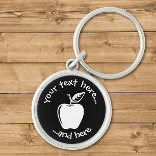 Apple White Key Ring
