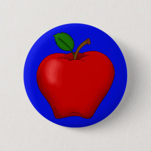 Apple with Blue Background Button