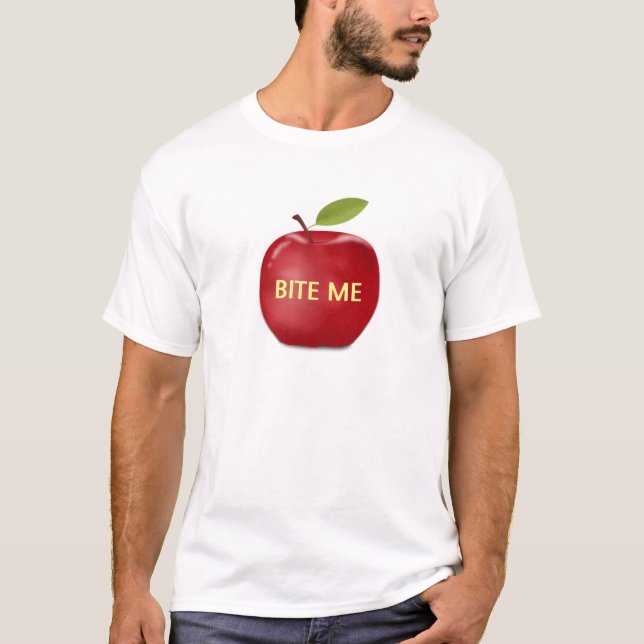 Apple with editable bite me text T-Shirt (Front)