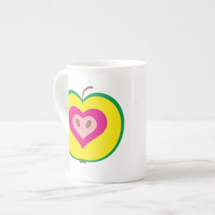 Apple with Love Heart Mug