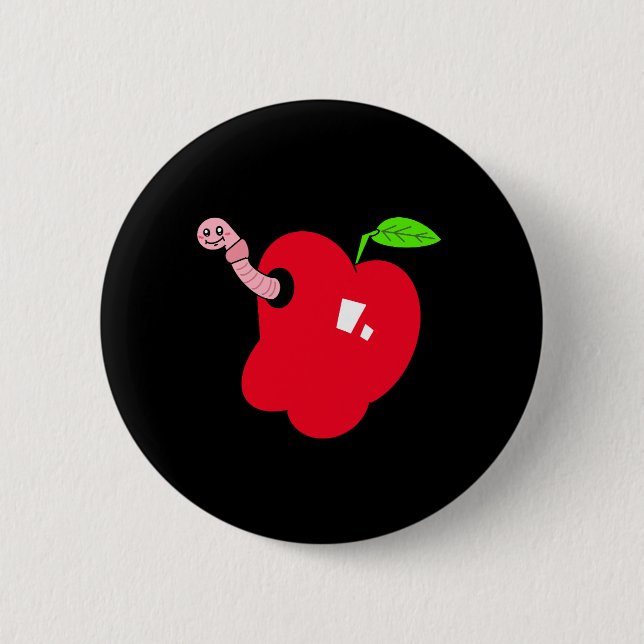 Apple with Worm Button  (Front)