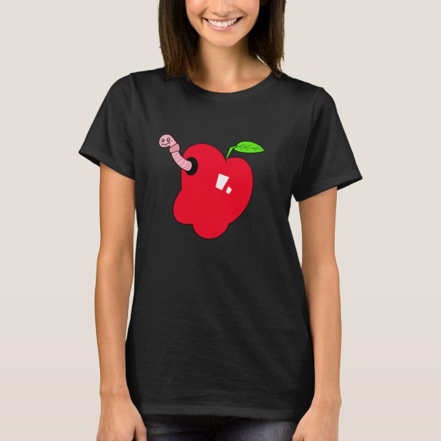 Apple with Worm Women Shirt (Front)