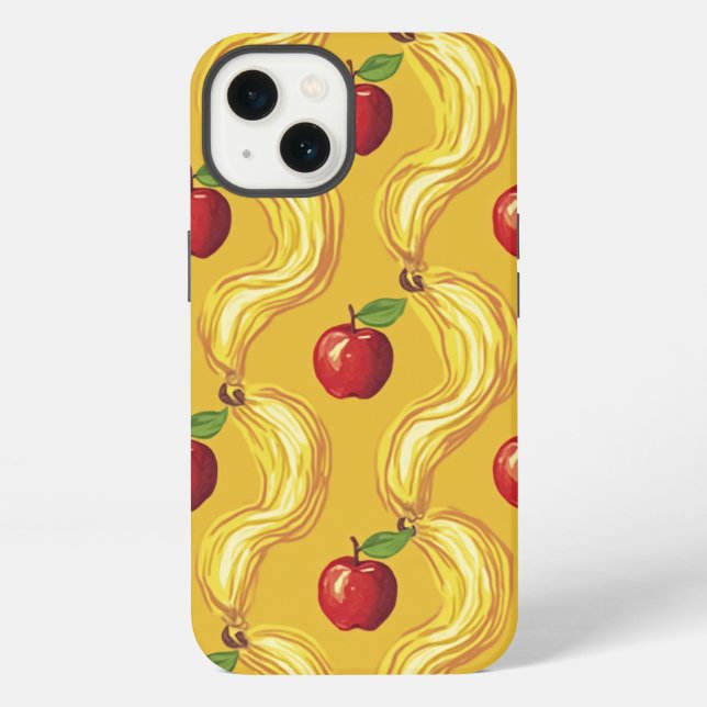 apple with yellow pattern design iphone 13 cases (Back)
