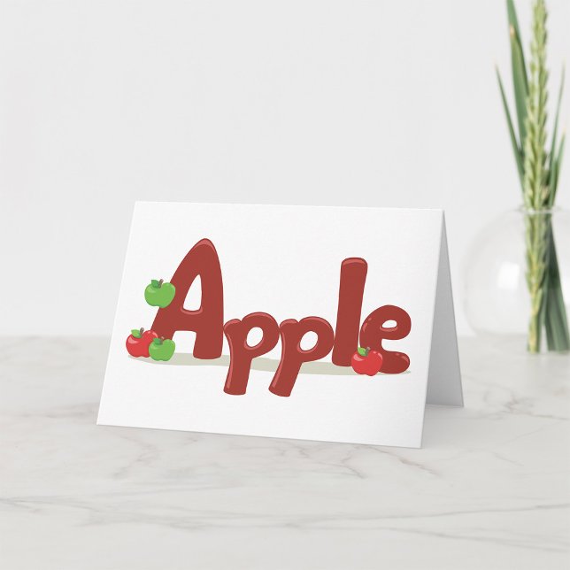 Apple Word Art with Red & Green Apples  Card (Creator Uploaded)