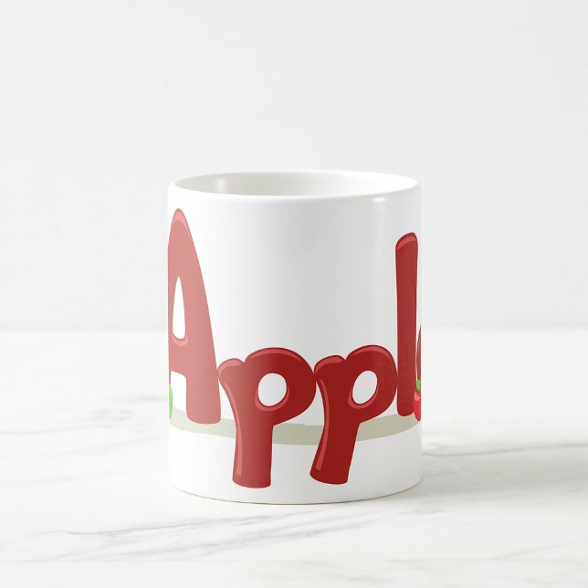 Apple Word Art with Red & Green Apples  Coffee Mug (Creator Uploaded)