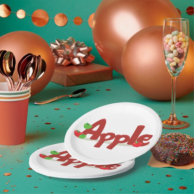 Apple Word Art with Red & Green Apples  Paper Plate (Creator Uploaded)