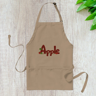 Apple Word Art with Red & Green Apples  Standard Apron