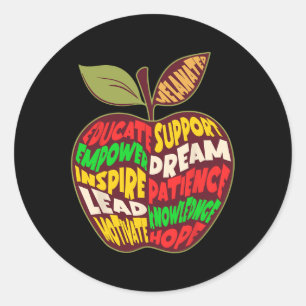 Apple Word Cloud African American Black History Te Classic Round Sticker