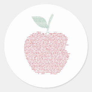 Apple word cloud art  classic round sticker