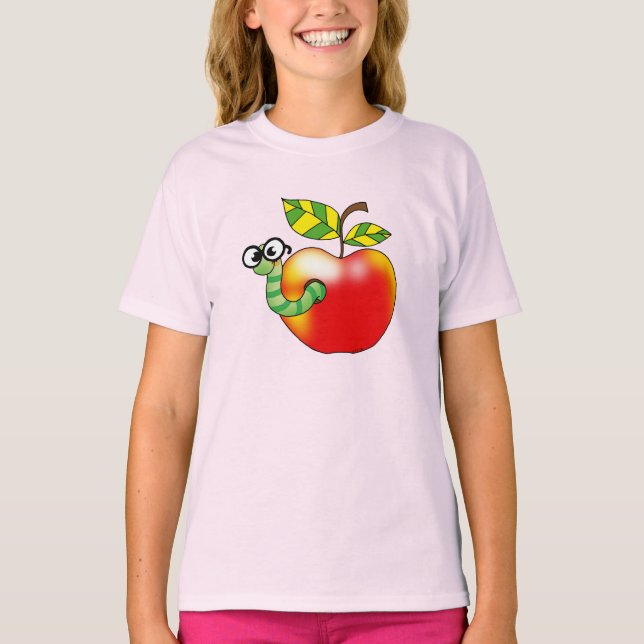 Apple & Worm, back to school T-Shirt (Front)