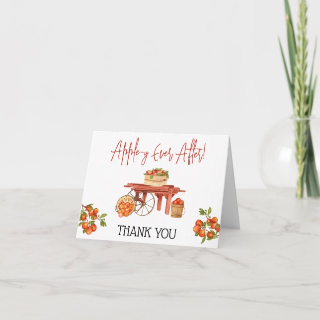 Apple-y Ever After! Bridal Shower  Thank You Card (Front)