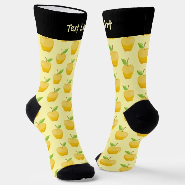 Apple Yellow Pattern Socks (Angled)