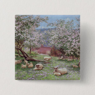 Appleblossom 15 Cm Square Badge