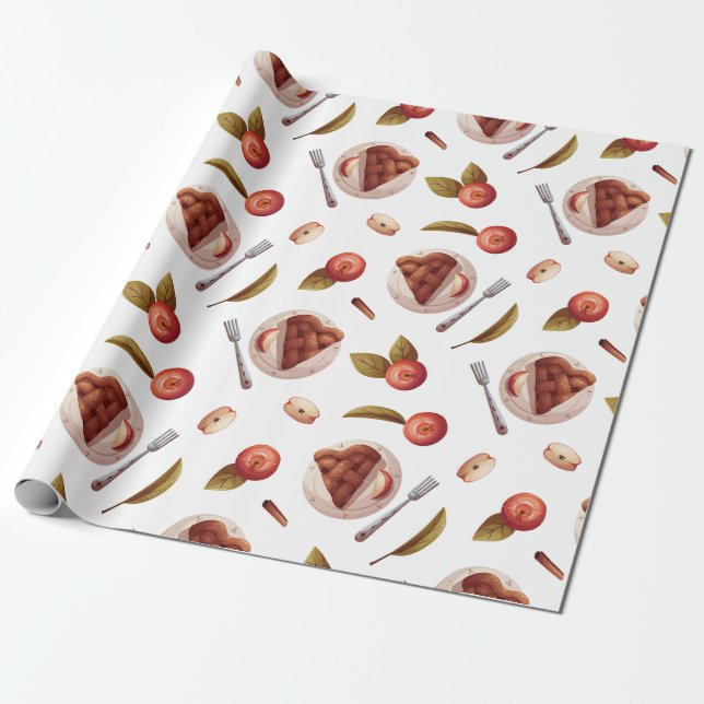 Apples and Apple Pie Slices  Wrapping Paper (Unrolled)