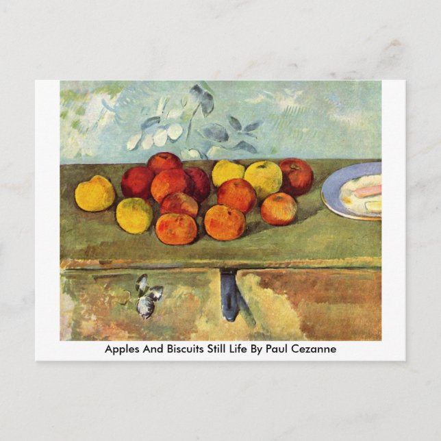 Apples And Biscuits Still Life By Paul Cezanne Postcard (Front)