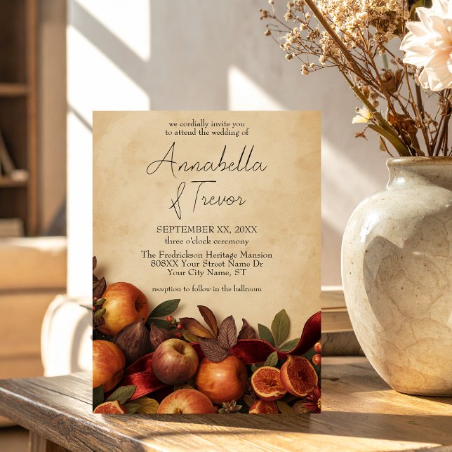 Apples and Figs Rustic Autumn Wedding Invitation (Creator Uploaded)