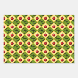 Apples and Fish Wrapping Paper Sheet