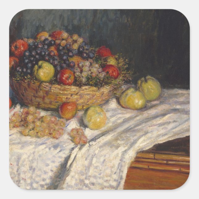 Apples and Grapes Square Sticker (Front)