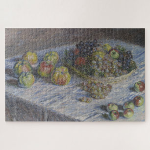 Apples and Grapes Vintage Art by Monet Jigsaw Puzzle