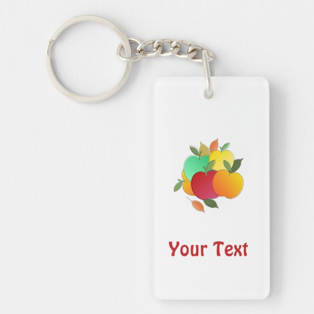 Apples and Leaves Key Ring (Front)