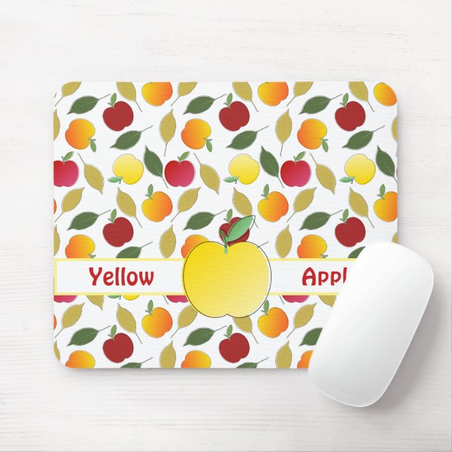 Apples and Leaves Mouse Pad (With Mouse)