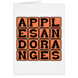 Apples and Oranges, Comparison