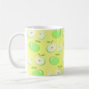 Apples apple pattern vector green coffee mug