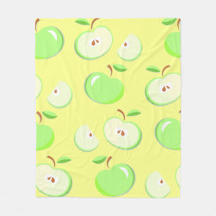 Apples apple pattern vector green fleece blanket