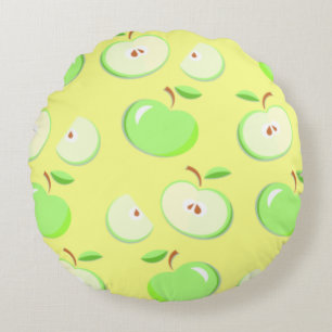 Apples apple pattern vector green round cushion
