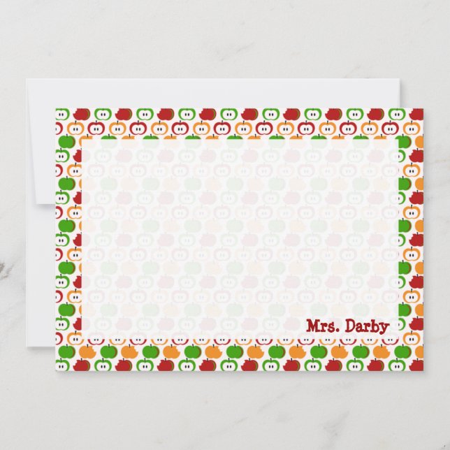 Apples! Apples! Apples! Personalised Stationery Card (Front)