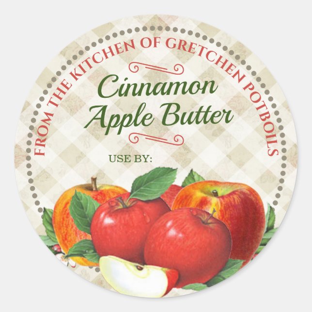 Apples applesauce pie filling fruit canning labels (Front)