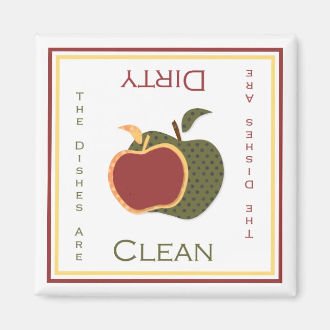 Apples Clean or Dirty Dishwasher Magnet (Front)