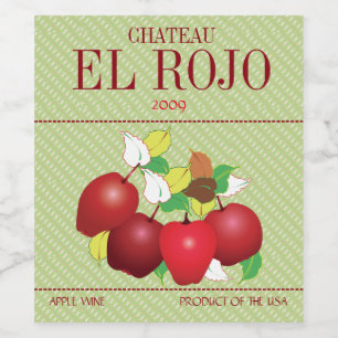Apples Fruit Botanical Summer Harvest Garden Wine Label