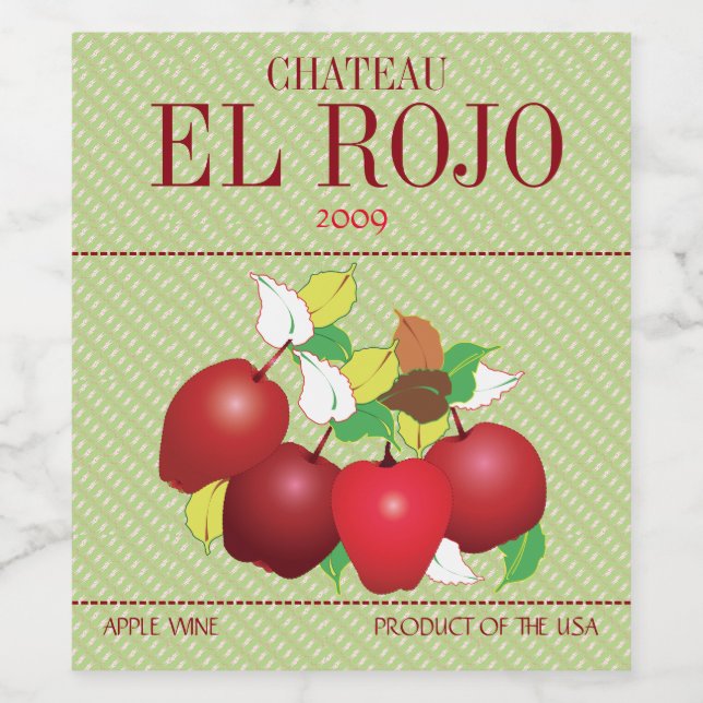 Apples Fruit Botanical Summer Harvest Garden Wine Label (Single Label)
