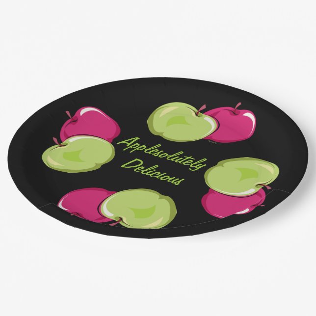 Apples Fun Graphics Art Paper Plate (Angled)
