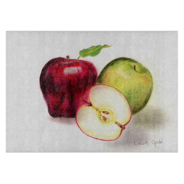 Apples Glass Cutting Board (Front)