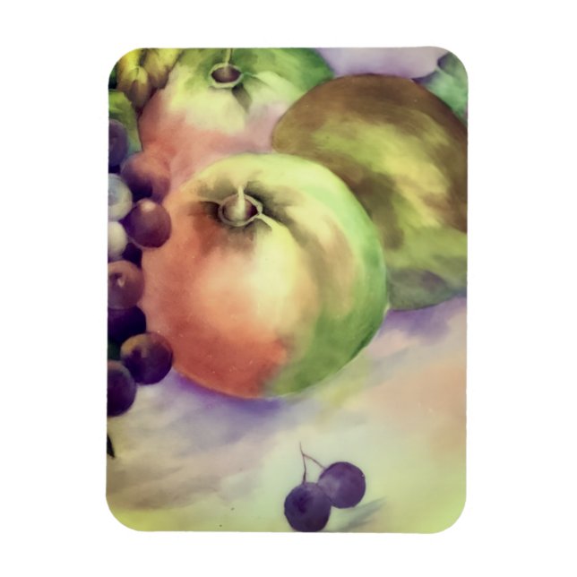 Apples Grapes Pears Inspired - Fruit Harvest  Magnet (Vertical)