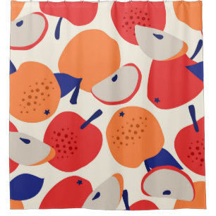 Apples Hand-Drawn: Trendy Vintage Seamless. Shower Curtain