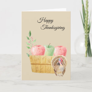 Apples In a Basket and a Turkey Holiday Card
