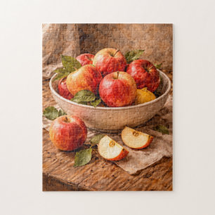 Apples in Rustic Bowl a Classic Still Life Jigsaw Puzzle