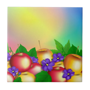 Apples in Vase Ceramic Tile