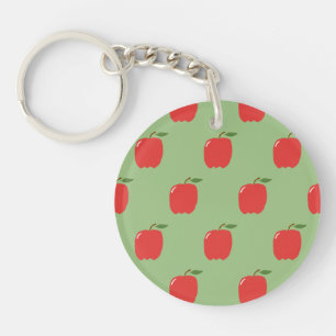 Apples Keychain (Sage Green & Red)